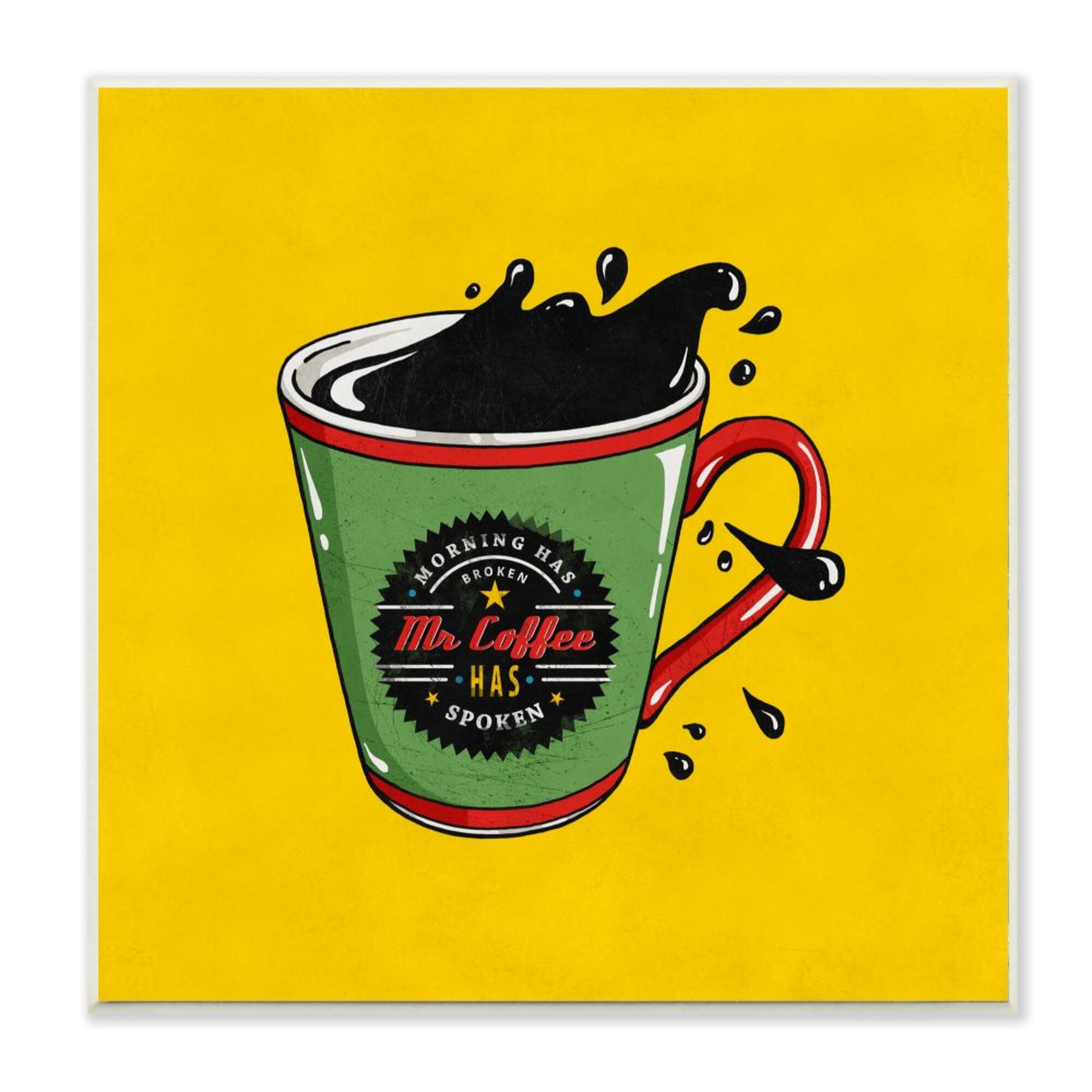 Stupell Industries Mr. Coffee Wooden Wall Plaque